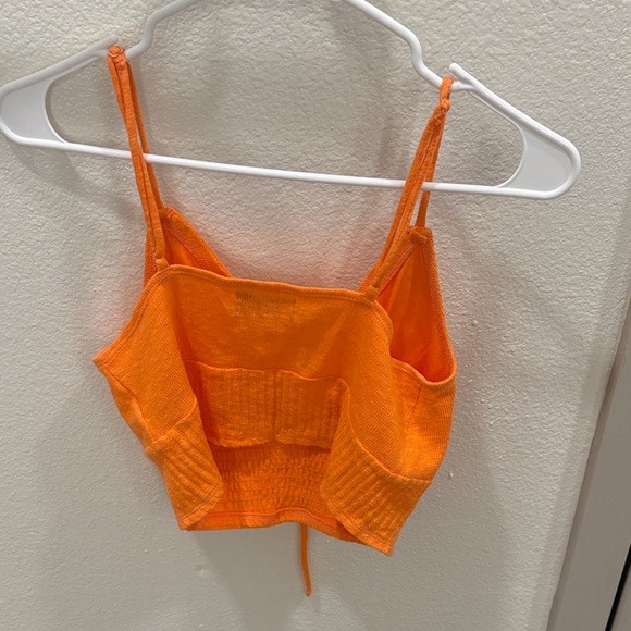 Orange Ruched Crop Top - Picture 2 of 3